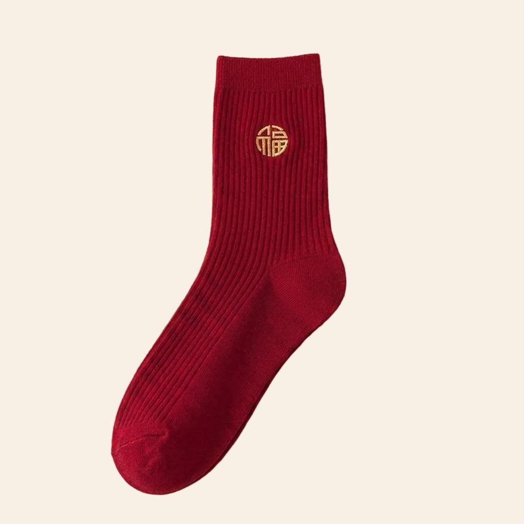 Classic Lunar New Year "Fu" Character Socks