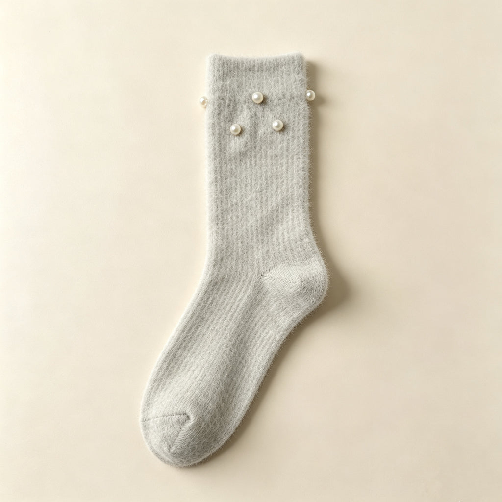 Elegant Fluffy Winter Lounge Home Socks